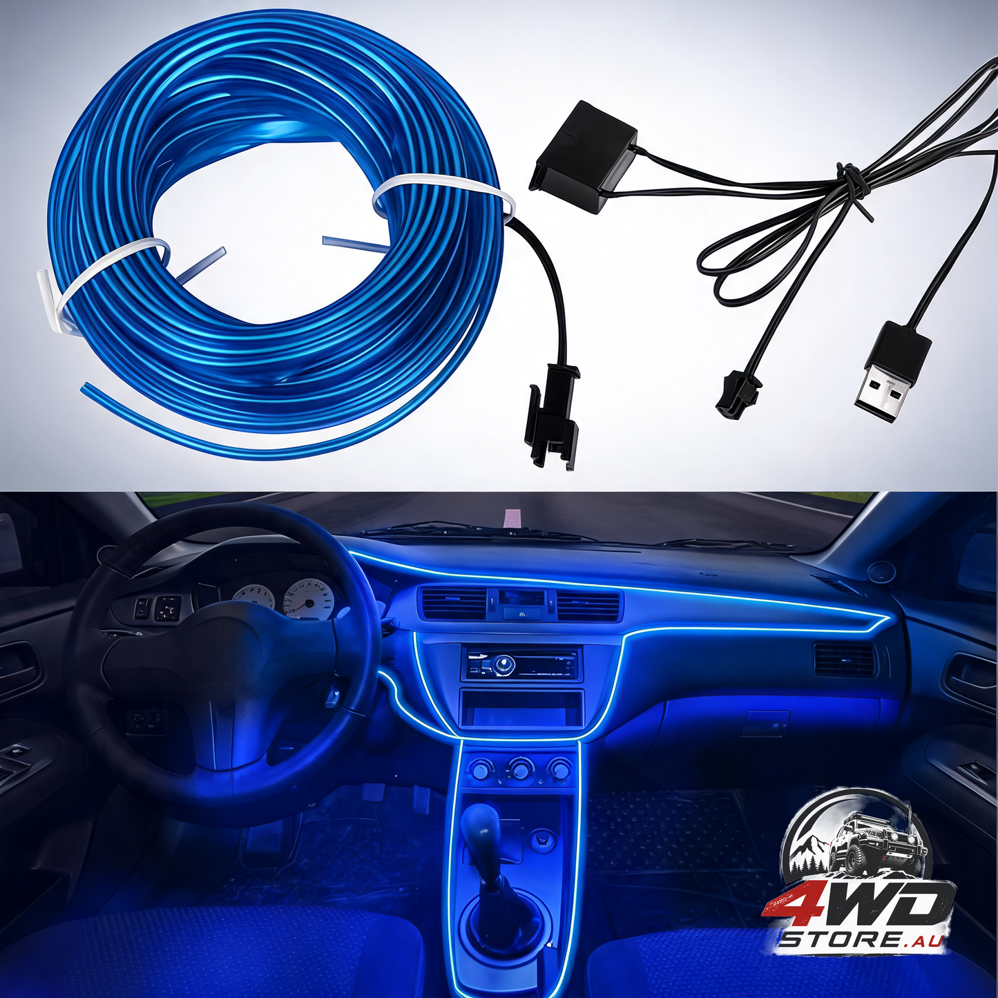 5m 5V EL wire LED light strip for car interior ambient lighting
