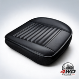 Universal black breathable bamboo charcoal PU leather front car seat cover
