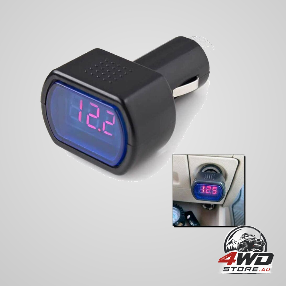 12V 24V voltmeter battery tester with cigarette lighter plug for car, truck and caravan