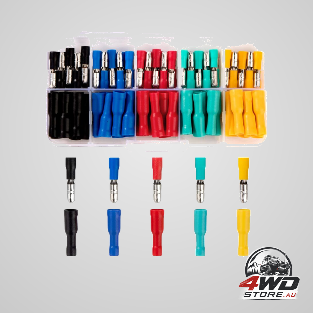Insulated round crimp electrical terminal connectors for car wiring