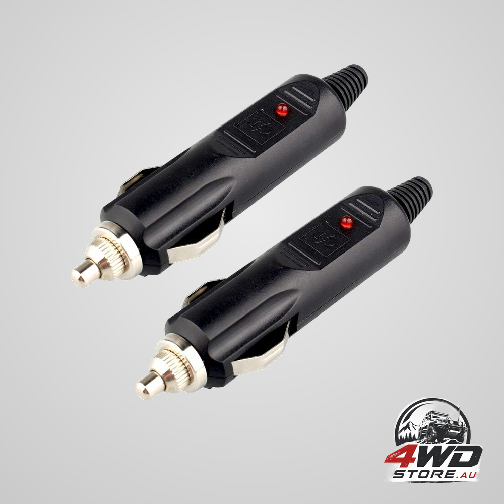 2 pack 12V DC male cigarette lighter power plug with 10A fuse and LED indicator