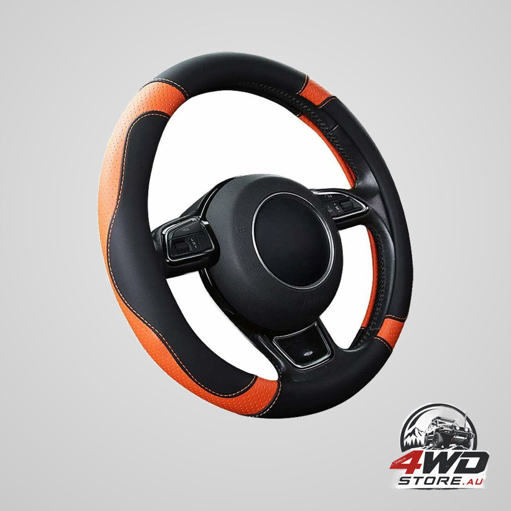 Universal microfibre leather car steering wheel cover 37-38cm, non-slip and breathable