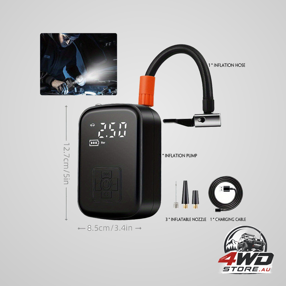 150PSI portable cordless air compressor tyre inflator