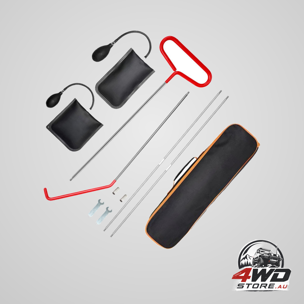 Car dent repair and interior removal tool set with high-pressure air wedge pumps