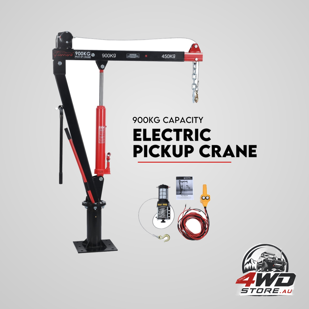 900kg 12V swivel hydraulic crane hoist and electric jack for trailer and ute