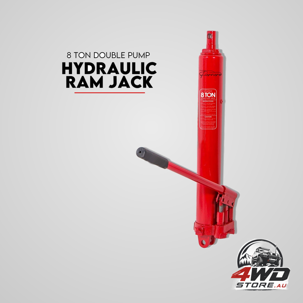 8 ton hydraulic ram jack for shop crane and engine hoist, dual pump