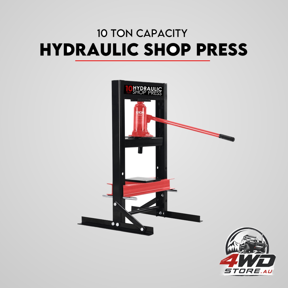 10 ton hydraulic shop press with H-frame bending stand for workshop