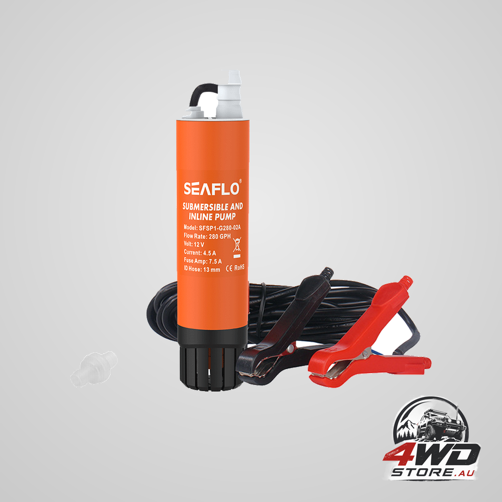 SEAFLO 12V 280GPH submersible inline transfer pump for RV, marine, boat and caravan