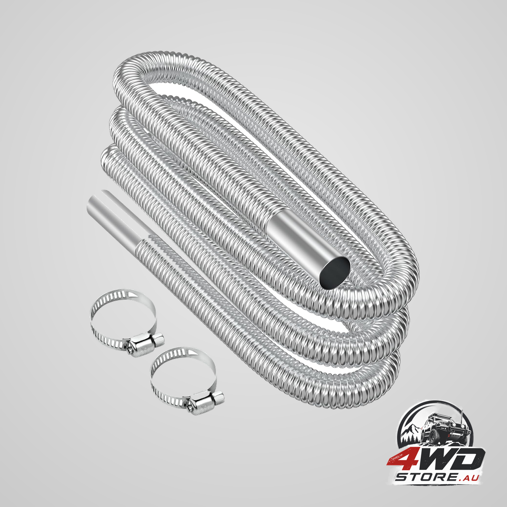 300cm stainless steel air heater exhaust pipe with 2 clamps for parking heater, 2.5cm diameter