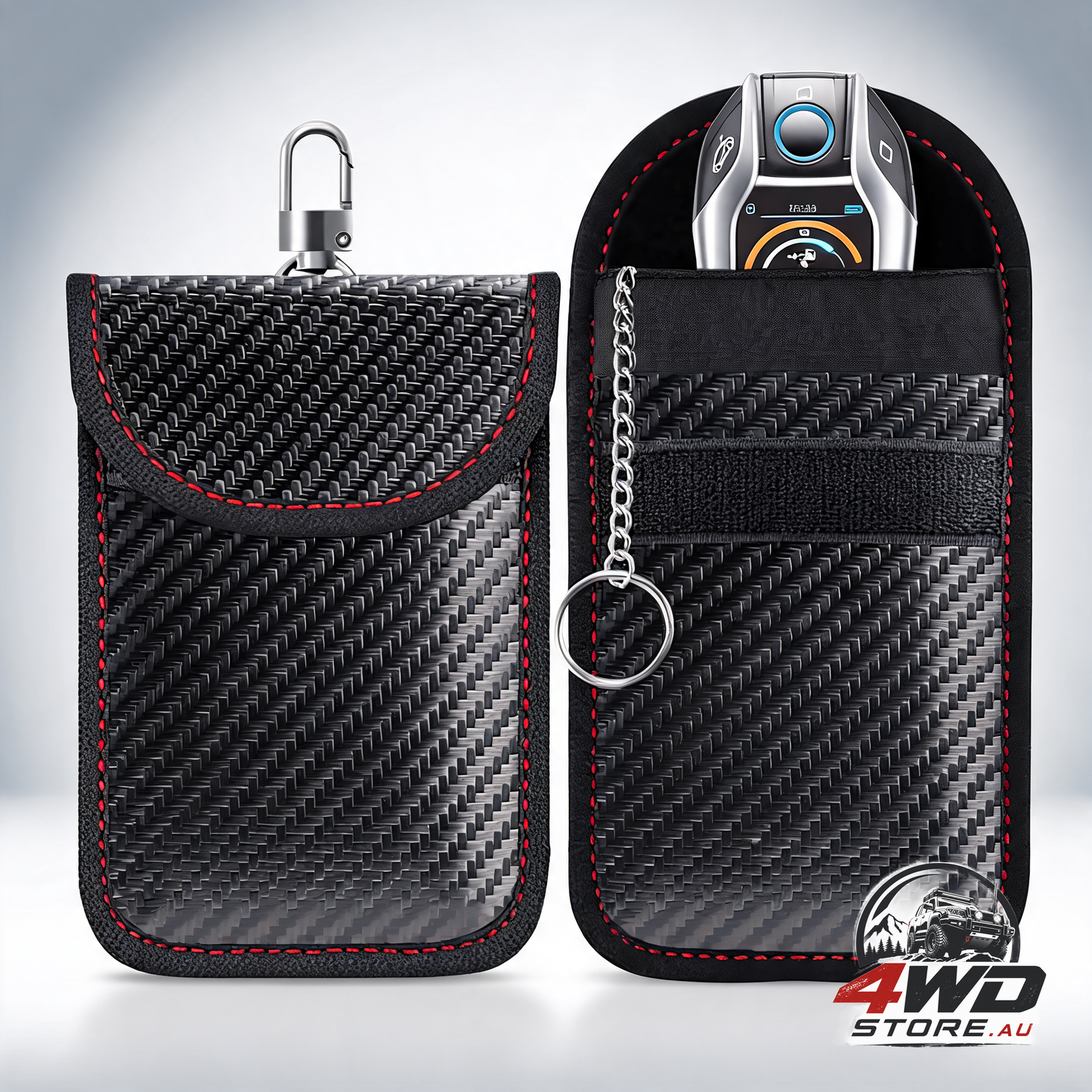 2 pack Faraday car key case, signal blocking pocket for keyless car keys