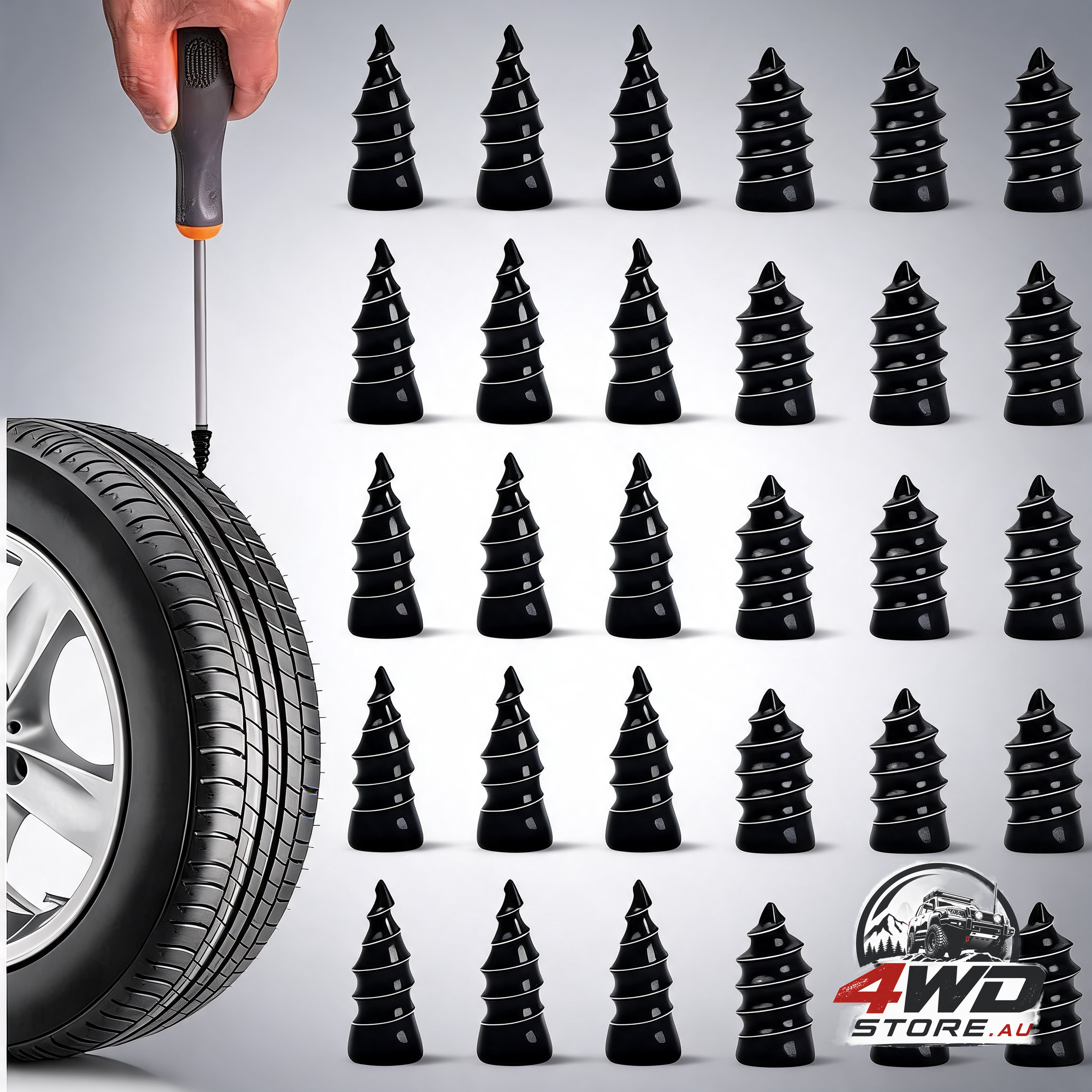 30 pcs rubber tyre repair spikes for cars, motorcycles and trucks, quick fix puncture kit