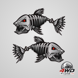 2 pcs reflective fishing boat and kayak decal stickers, 25x13cm