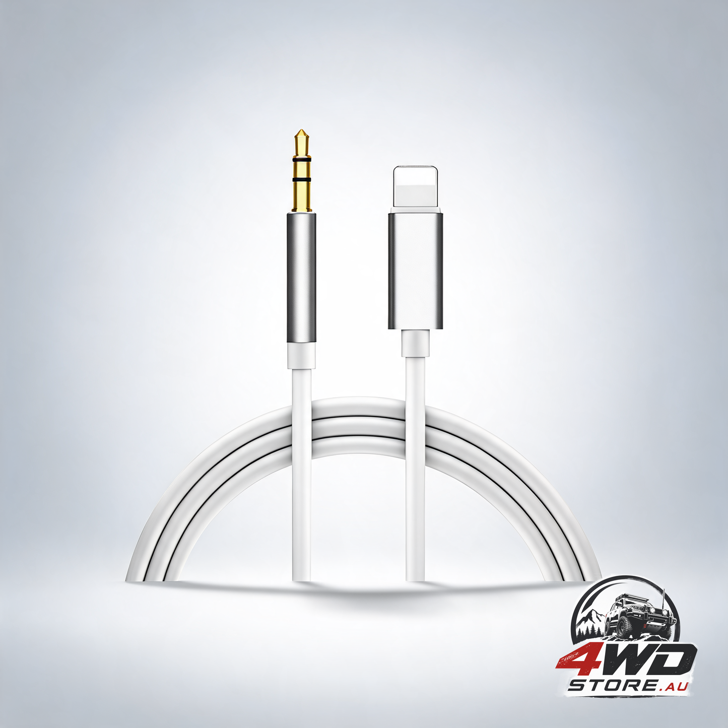 Apple to 3.5mm aux cable for iPhone car audio, 1m silver