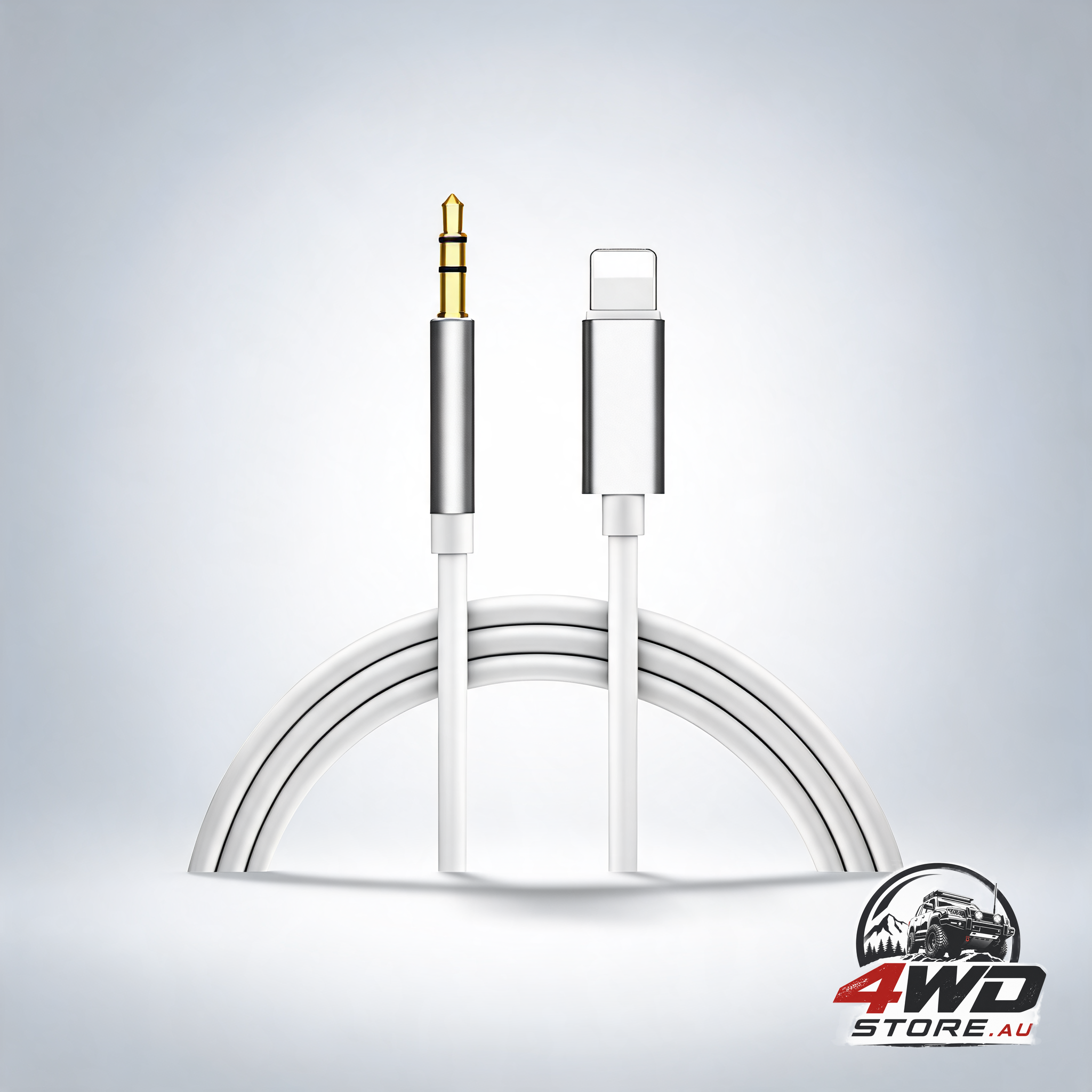 Apple to 3.5mm aux cable for iPhone car audio, 1m silver