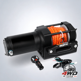 4500lb electric winch with synthetic rope and wireless remote for towing, trailer, ATV and UTV