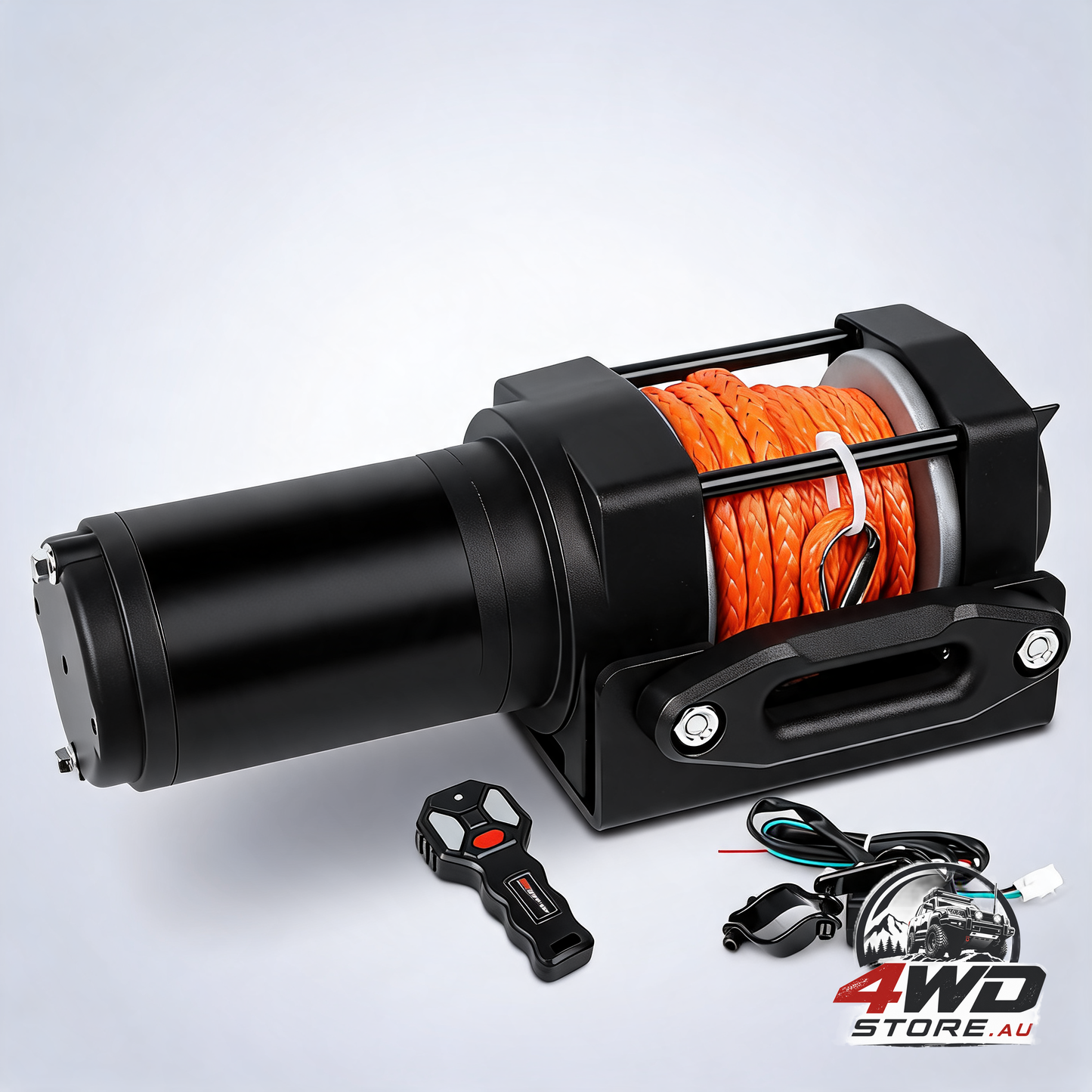 4500lbs electric winch with synthetic rope and wireless remote for ATV, UTV, 4WD and trailer
