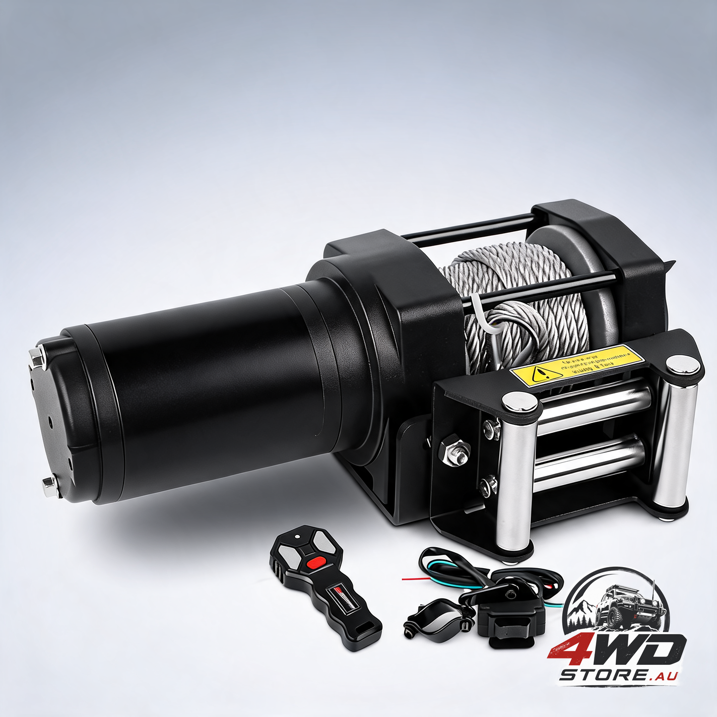 4500LBS electric winch with steel cable and remote for ATV, UTV, 4WD and trailer towing