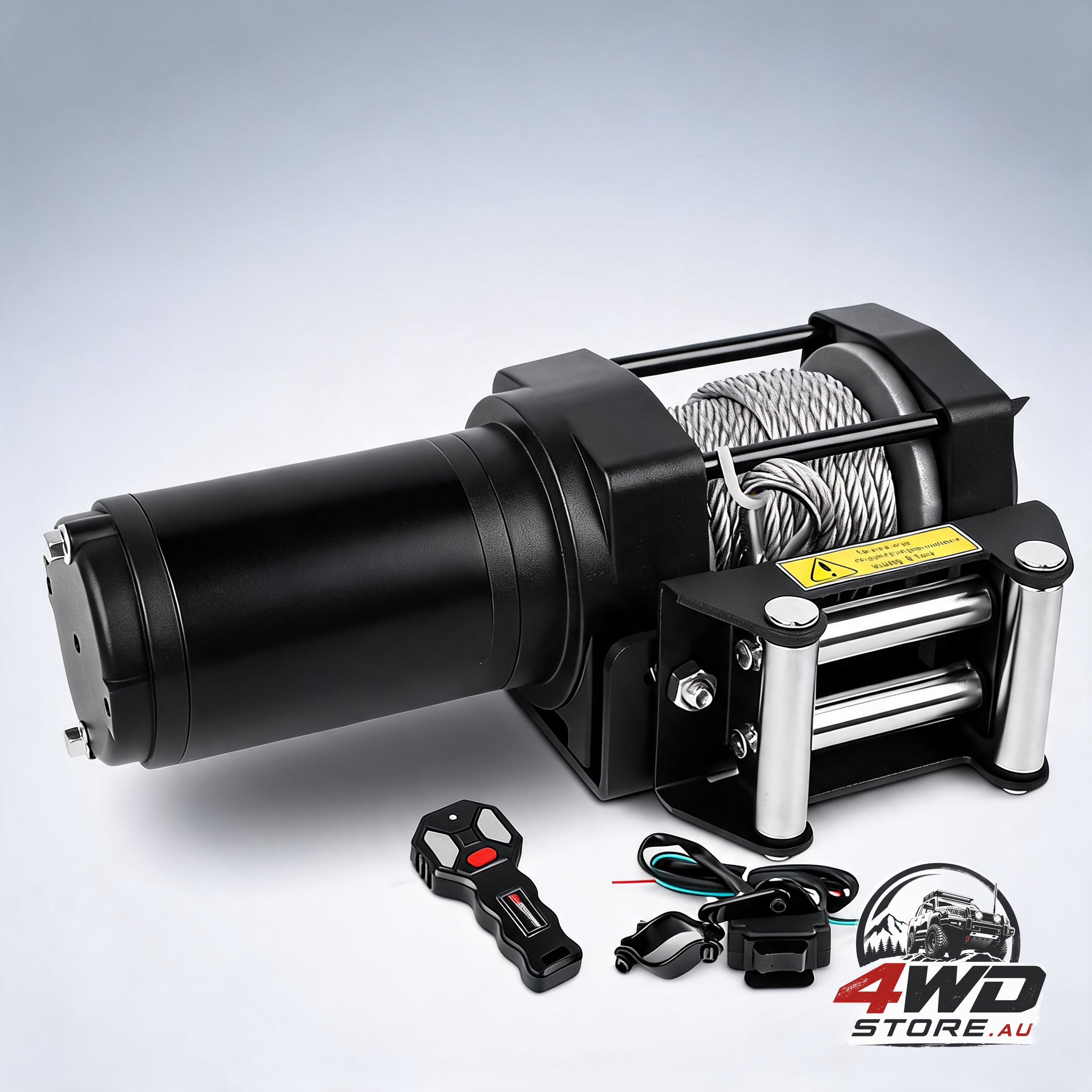 4500LBS electric winch with steel cable and remote for ATV, UTV, 4WD and trailer towing