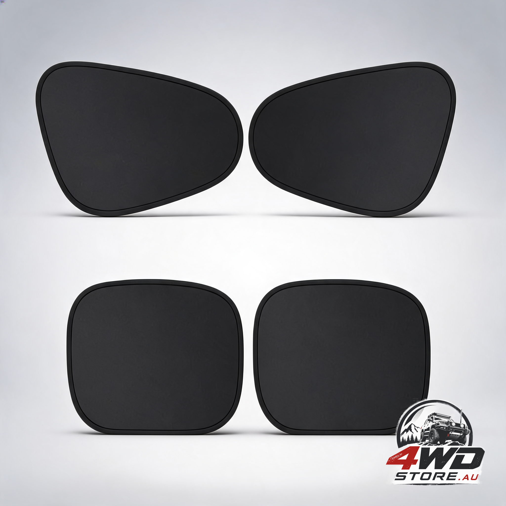 4 pcs static cling car window sunshade set, glue-free blackout with foldable wire frame