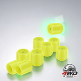 8 pcs universal luminous glow-in-the-dark tyre valve caps for cars, motorbikes and bicycles