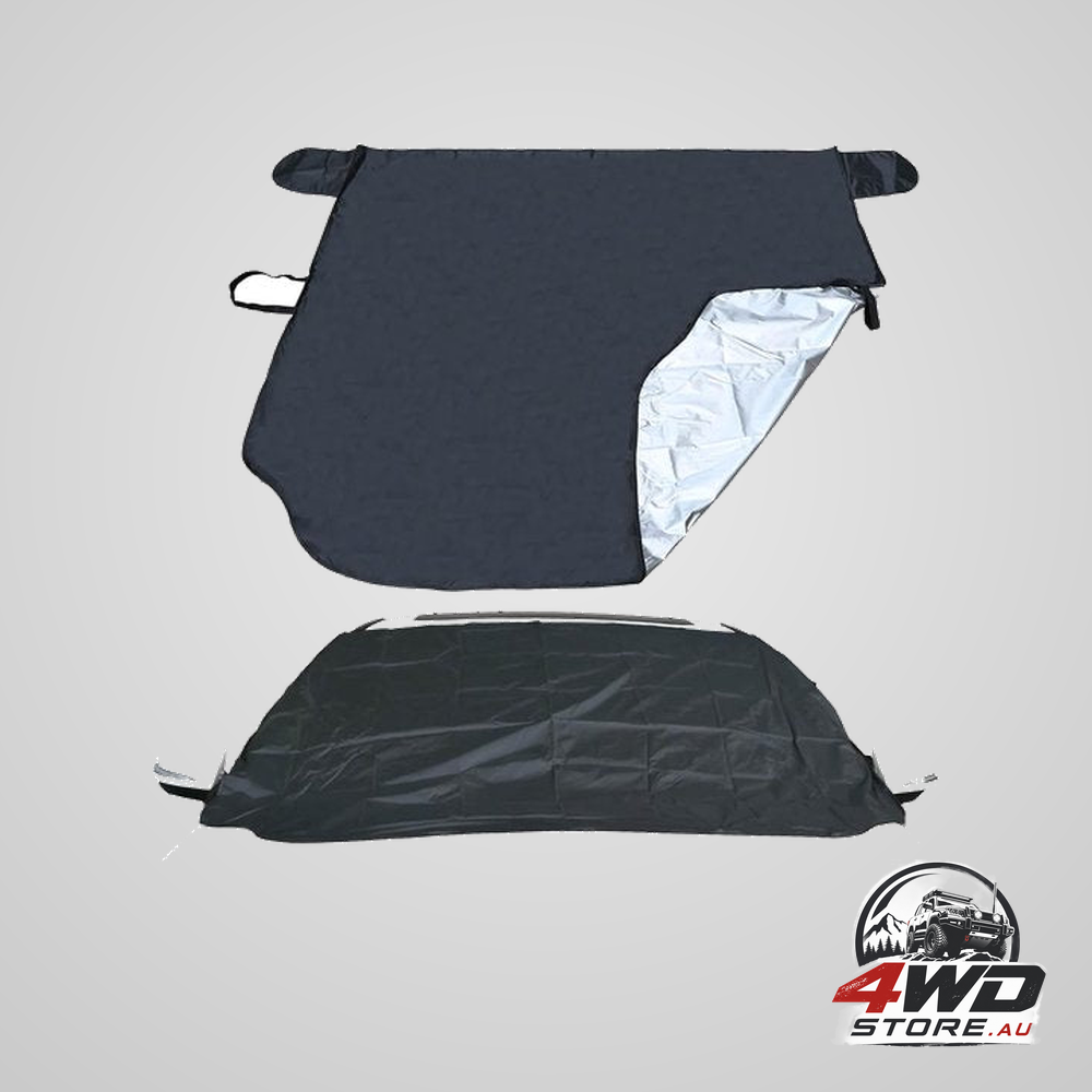 Black 147x90cm winter car windscreen cover, anti-ice and antifreeze snow protection