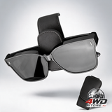 Black magnetic leather car sun visor sunglasses and bill holder