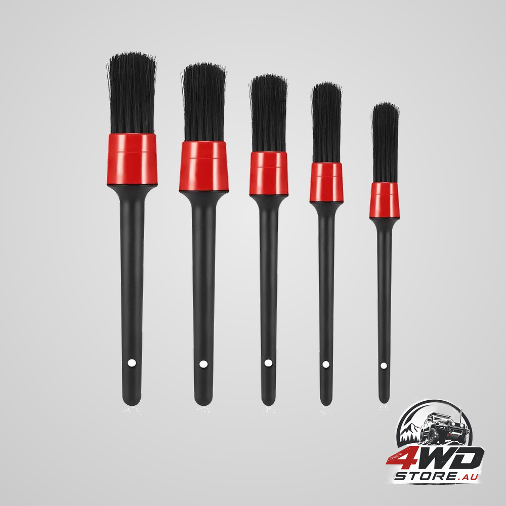 5 piece car detailing brush set for rims, dashboard, interior and air vents