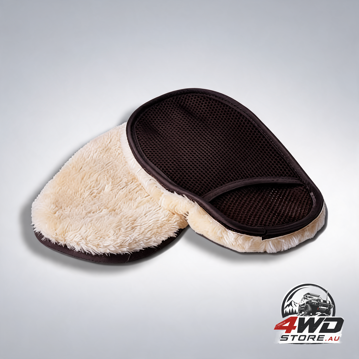 2 piece car polishing cloth and wash glove set for strong stain removal without damaging paint