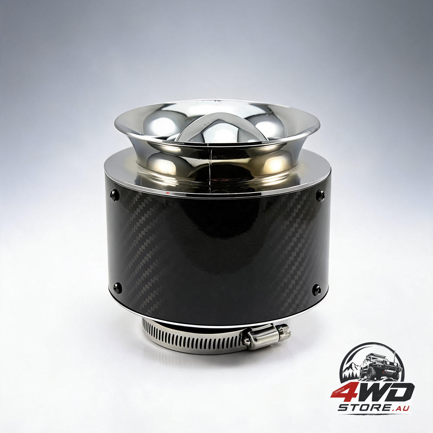 High flow 76mm carbon fibre air filter for car engine cold air intake, XH-UN013