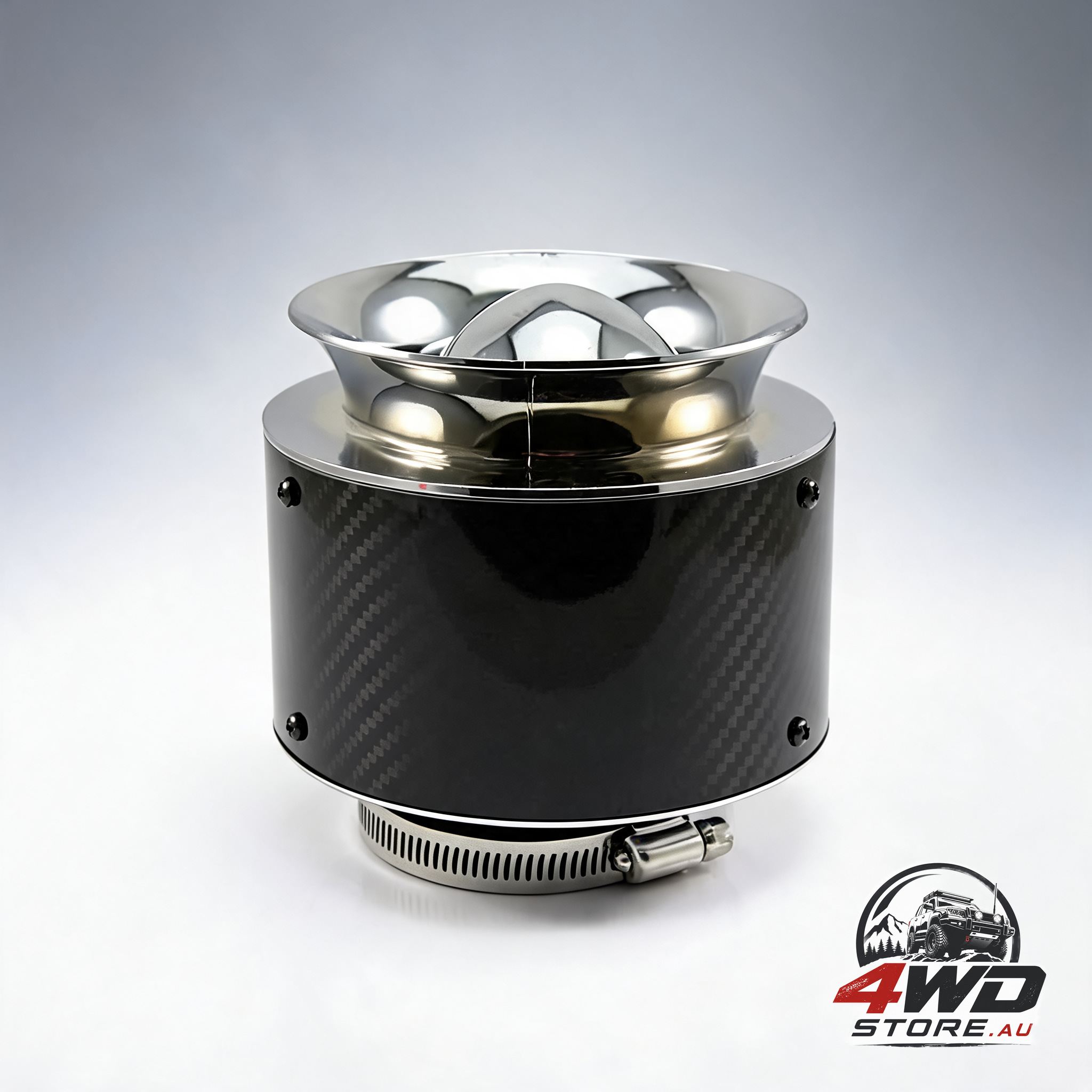 High flow 76mm carbon fibre air filter for car engine cold air intake, XH-UN013