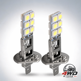 2 pcs H1 LED headlight bulbs kit 6000K super white 55W fog light with 12 SMD 5050 chips