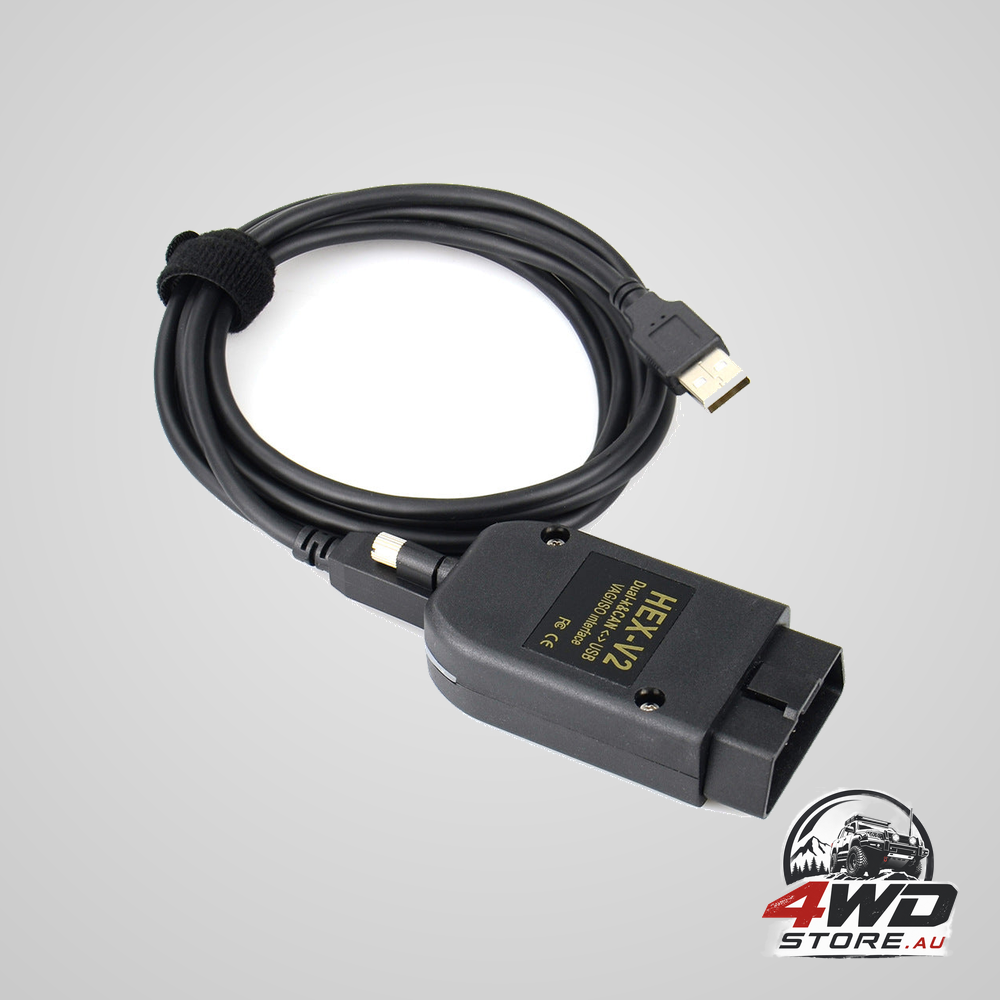VCDS HEX-V2 OBD2 diagnostic cable for VW Audi Skoda Seat VAG cars with USB scanner
