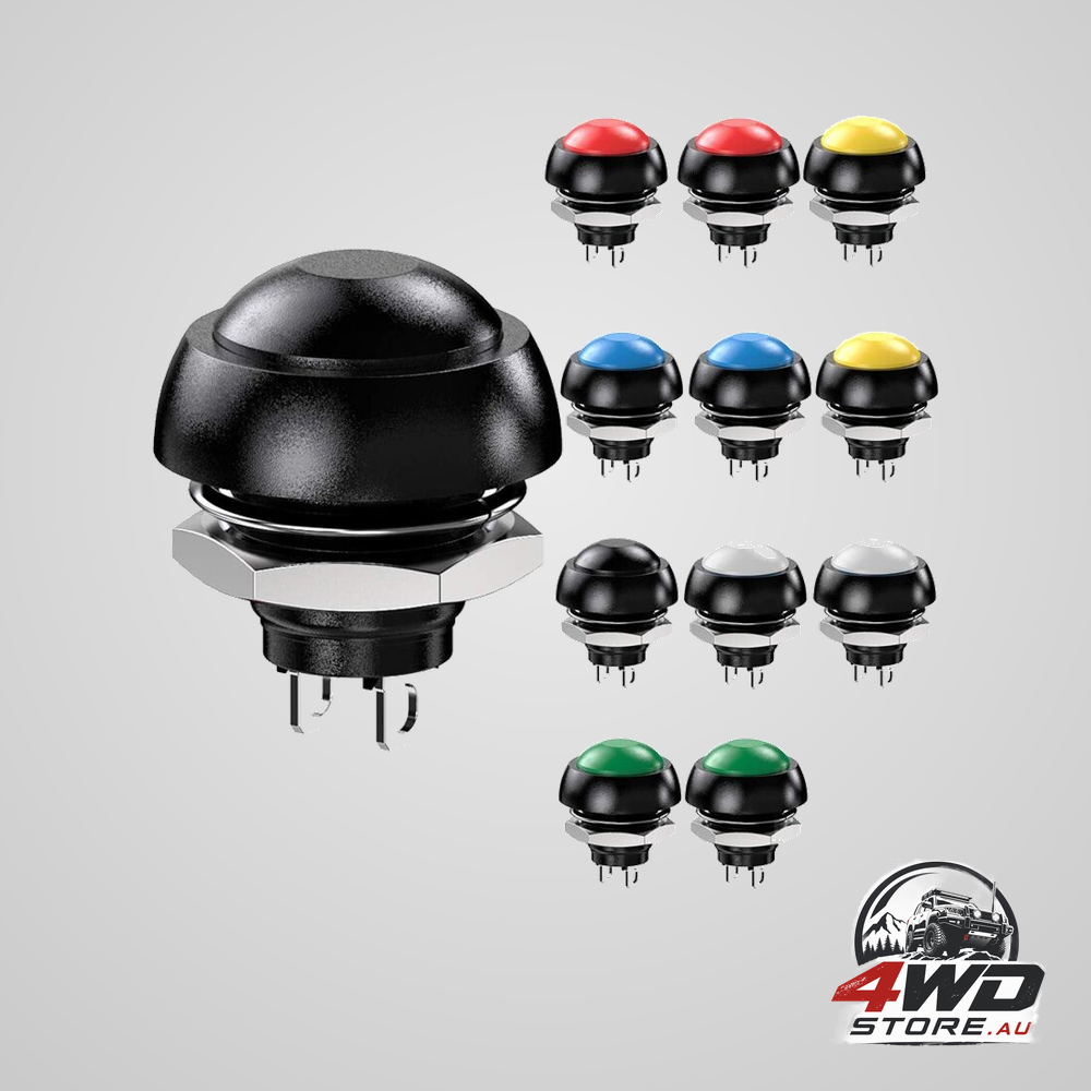 Waterproof momentary push button switch SPST 12mm on/off, 12pcs 3A for car horn and doorbell