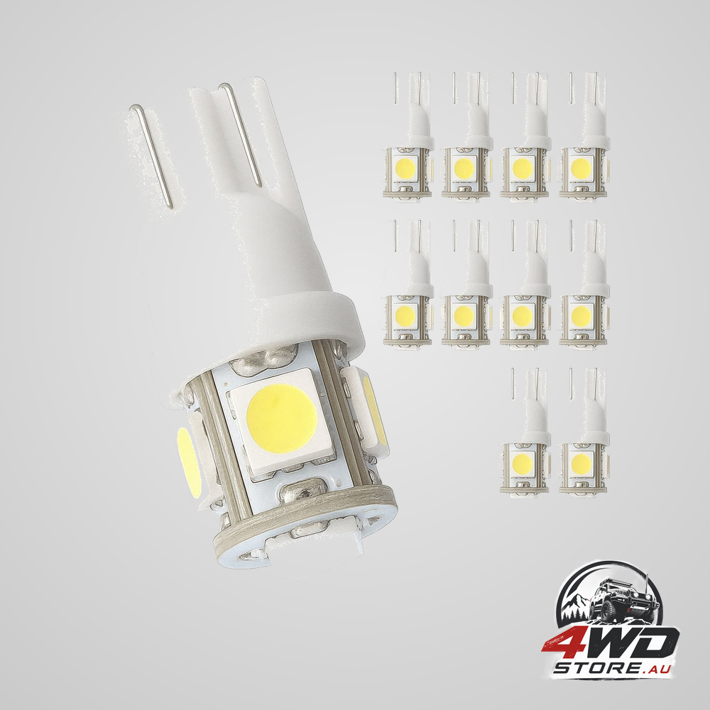 T10 LED bulbs white 10-pack W5W white diode bulbs