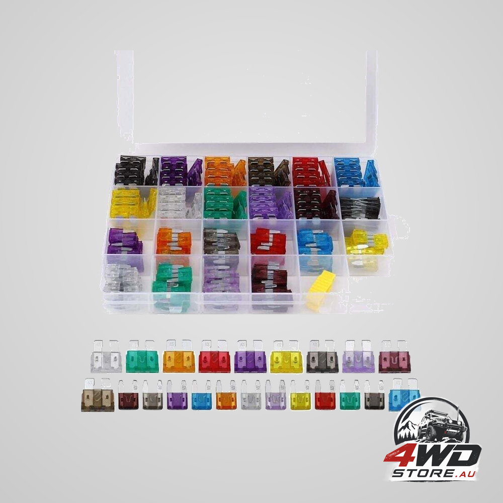 Car auto mini fuses assorted kit 2A to 40A with clip and storage box, 242 pcs