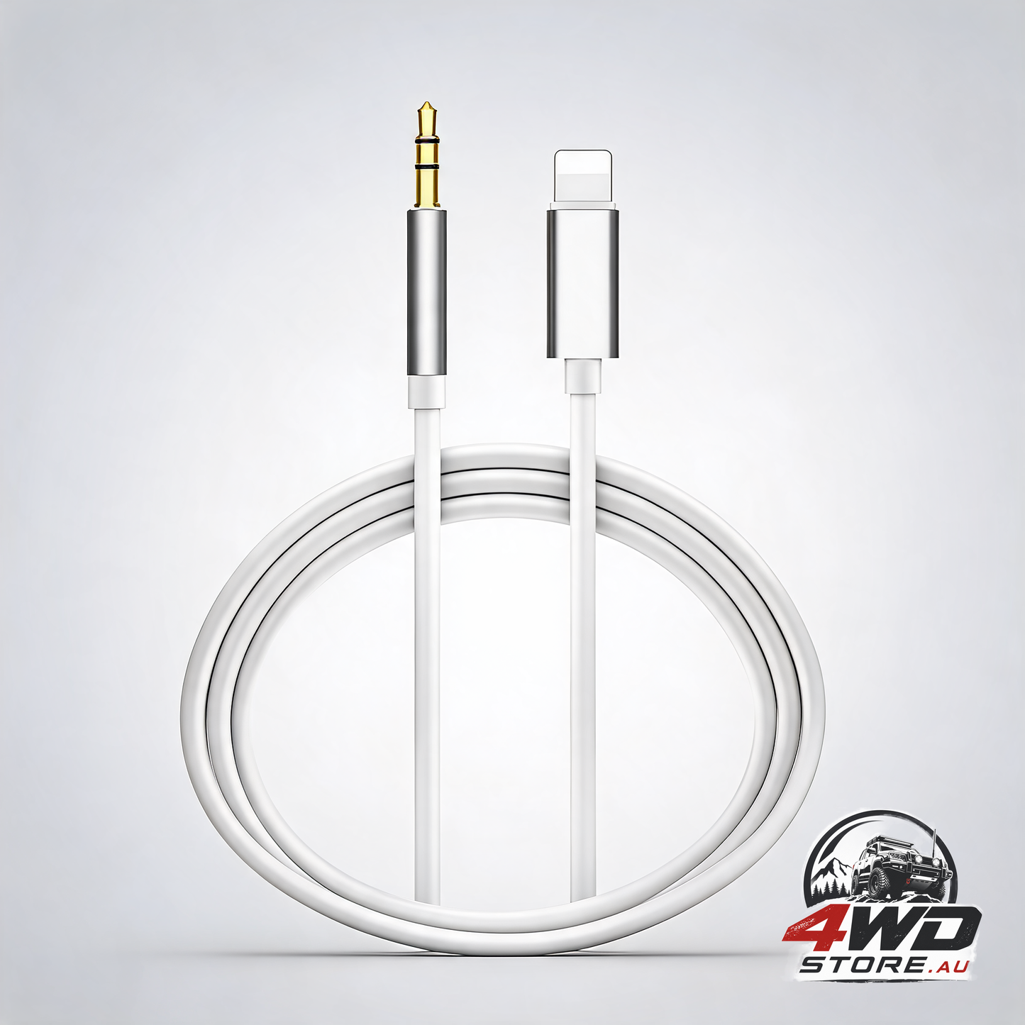 Apple to 3.5mm aux car cable for iPhone in silver, 1m