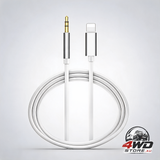 Apple to 3.5mm aux car cable for iPhone in silver, 1m