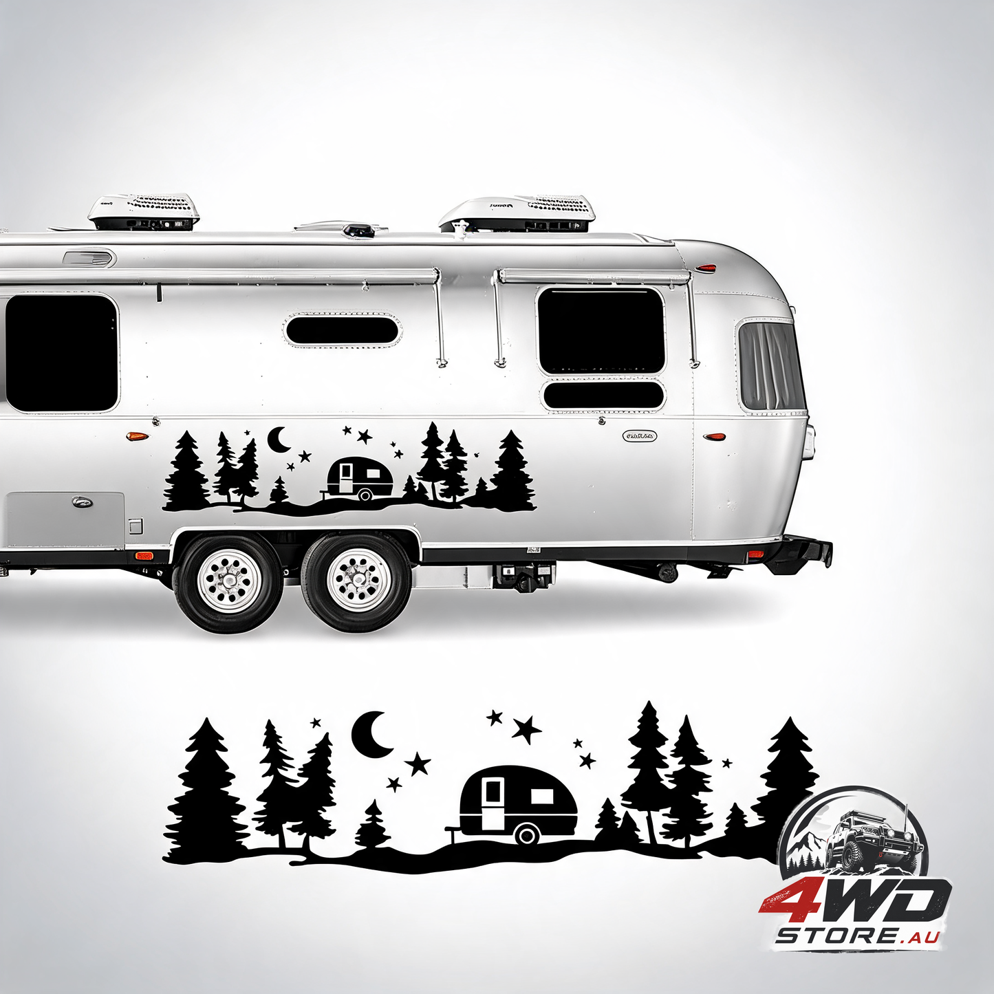 Tree forest vinyl body decal sticker for SUV, RV, van and caravan