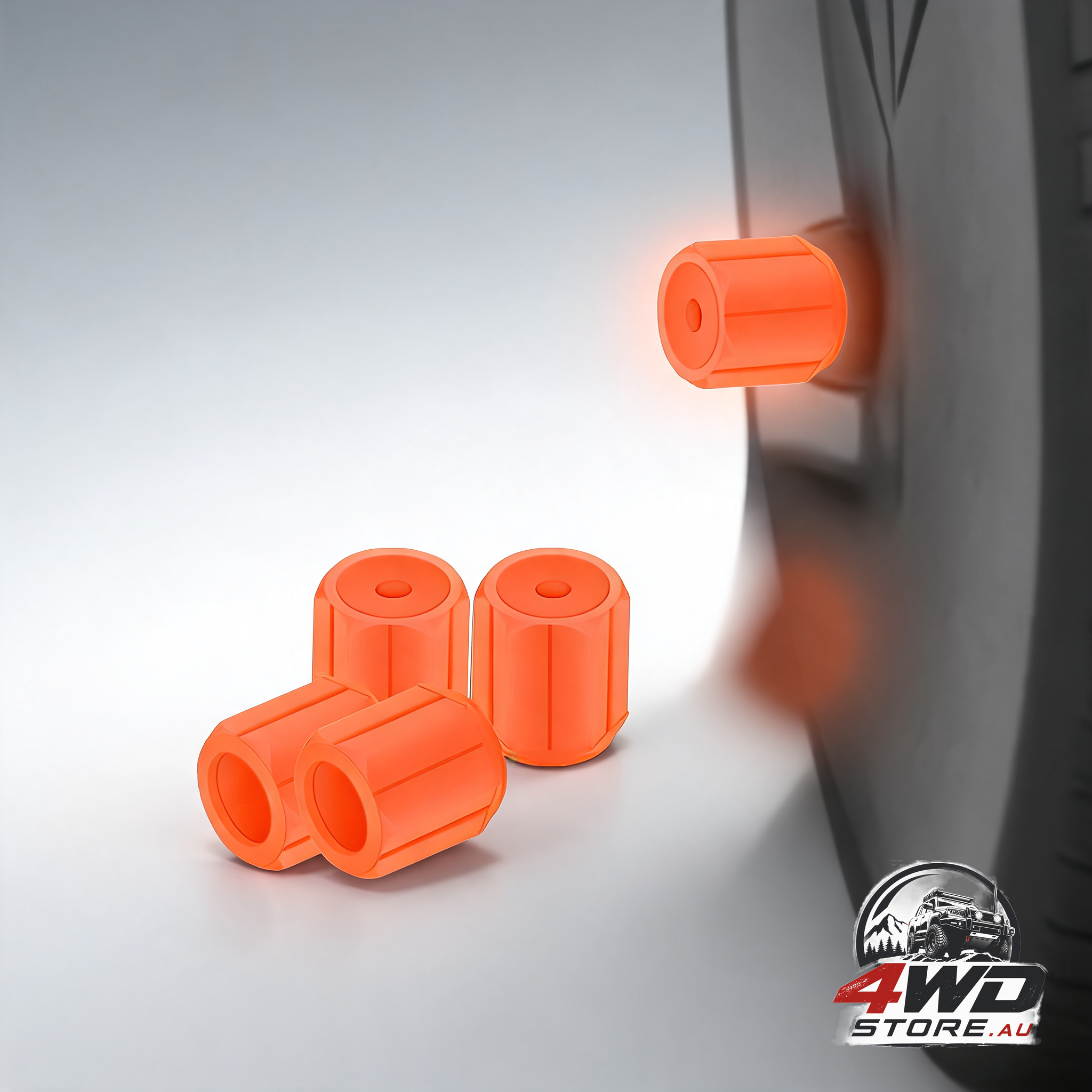 Luminous tyre valve caps glow in the dark 2x4 — view 2