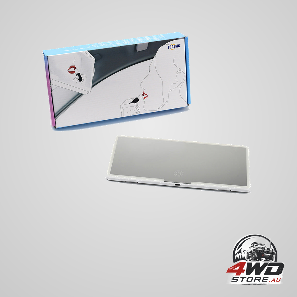 Car visor vanity mirror with LED lights, rechargeable sun visor makeup mirror, touch control