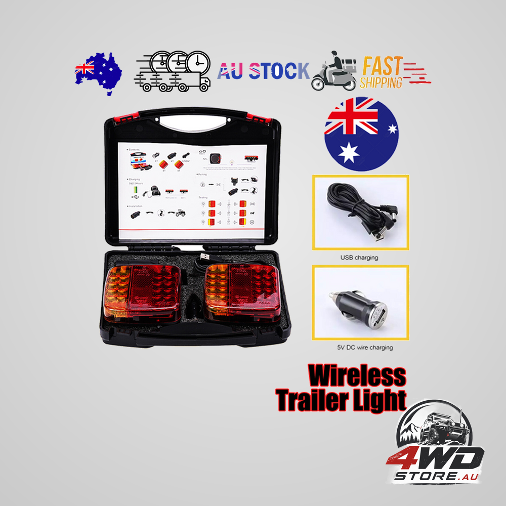 2x 7-pin LED magnetic wireless trailer tail light kit for trailer and truck