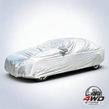 Silver universal car cover, 170T taffeta fabric for all-weather protection