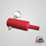 Trailer jack drill adapter for electric lift, fits standard and universal trailer jacks, red