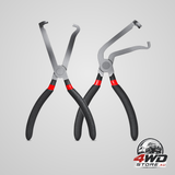 2-pack auto electrical disconnect pliers set, straight and 60 degree angle, non-slip handles