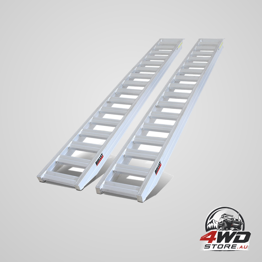 Bullet pair of 3.8m aluminium loading ramps, 4000kg heavy-duty, 80cm max height