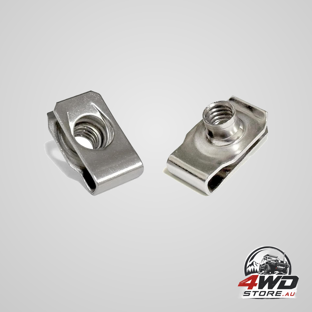 1/4-20 U-style clip-on nuts, 304 stainless steel extruded U-nut, pack of 20