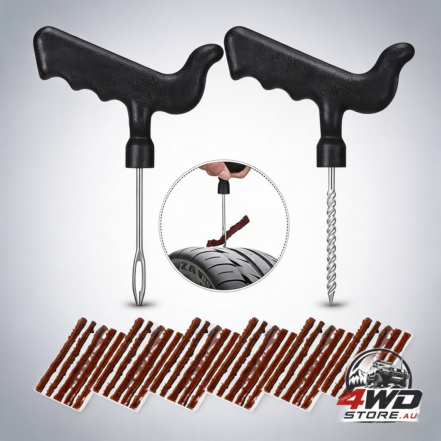 32 piece tyre repair plug kit T-handle — view 6