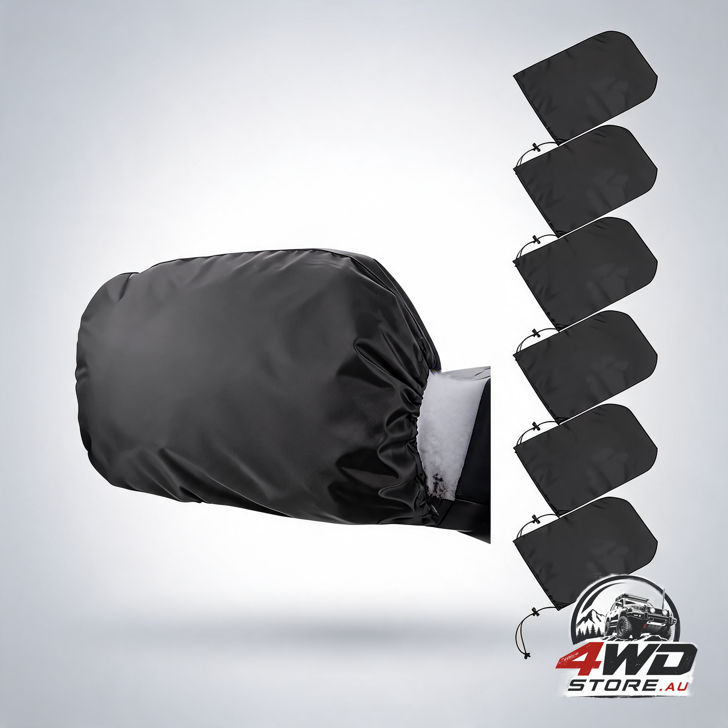 6 piece waterproof side mirror covers with drawstrings for car rearview protection in winter