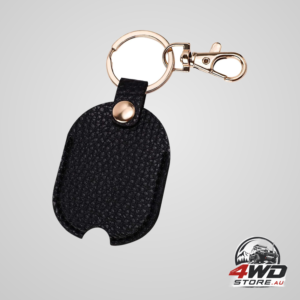 Leather car key sleeve, PU keychain protector with key ring, broken loop replacement