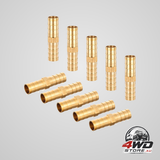 10pcs brass hose barb fittings, 3/8 inch hex barbed splicer mender for fuel, water and air